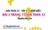Giải bài 2 trang 77 Toán 11 tập 1 SGK Cánh Diều